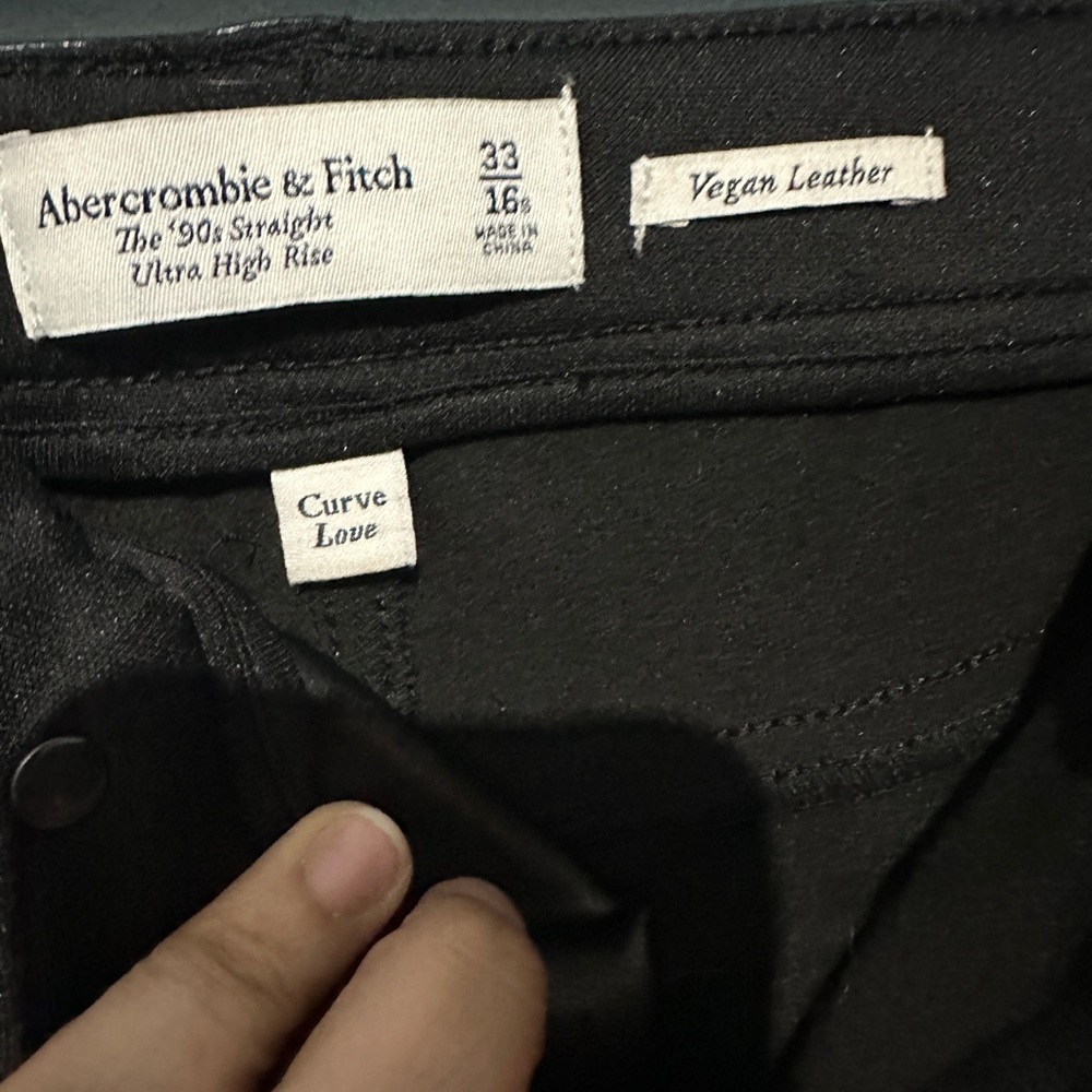 Abercrombie & Fitch Black Vegan Leather Pants